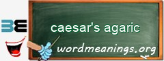 WordMeaning blackboard for caesar's agaric